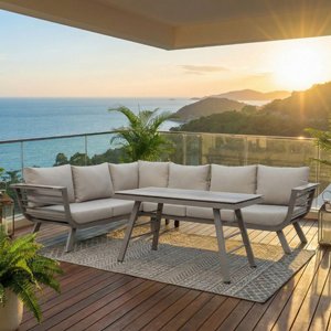 ריהוט גן סלוני פינתי דגם קנזס שמפניה ריהוט גן סלוני פינתי דגם קנזס שמפניה