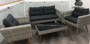 מערכת ישיבה לגינה ולמרפסת ראטן 4 חלקים דגם אנה מערכת ישיבה לגינה ולמרפסת ראטן 4 חלקים דגם אנה