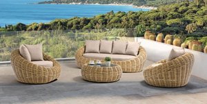 מערכת ישיבה יוקרתית לגינה ולמרפסת ראטן עגול דגם נאטולי מערכת ישיבה יוקרתית לגינה ולמרפסת ראטן עגול דגם נאטולי