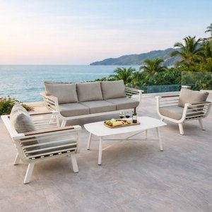 ריהוט גן סלוני תלת מושבי דגם קנזס לבן ריהוט גן סלוני תלת מושבי דגם קנזס לבן