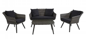 מערכת ישיבה לגינה ולמרפסת ראטן 4 חלקים דגם לאס וגאס צבע אפור מערכת ישיבה לגינה ולמרפסת ראטן 4 חלקים דגם לאס וגאס צבע אפור