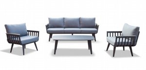 מערכת ישיבה 4 חלקים אלומיניום דגם גאיה תלת אפור פחם מערכת ישיבה 4 חלקים אלומיניום דגם גאיה תלת אפור פחם