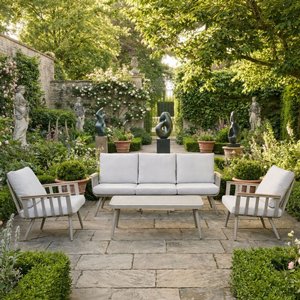 מערכת ישיבה 4 חלקים אלומיניום דגם גאיה תלת צבע לבן מערכת ישיבה 4 חלקים אלומיניום דגם גאיה תלת צבע לבן