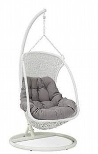 ערסל ראטן יחיד דגם יוסטון לבן +ריפוד אפור ערסל ראטן יחיד דגם יוסטון לבן +ריפוד אפור