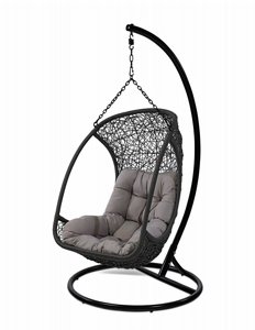 ערסל ראטן יחיד דגם יוסטון אפור + ריפוד אפור ערסל ראטן יחיד דגם יוסטון אפור + ריפוד אפור