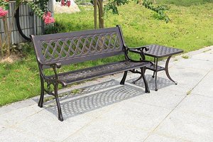 ספסל מעוצב לגינה עשוי אלומיניום יצוק דגם יהלום צבע ברונזה ספסל מעוצב לגינה עשוי אלומיניום יצוק דגם יהלום צבע ברונזה