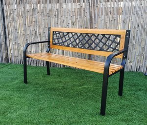 ספסל ישיבה זוגי מתכת משולב עץ דגם נאיה ספסל ישיבה זוגי מתכת משולב עץ דגם נאיה