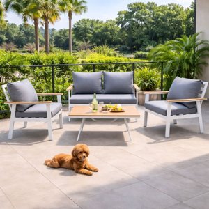 ריהוט גן סלוני דו מושבי דגם בוגוטה לבן ריהוט גן סלוני דו מושבי דגם בוגוטה לבן