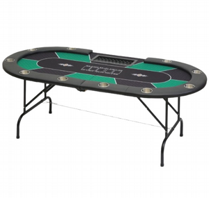 שולחן פוקר אליפטי מתקפל 240 ס"מ + עמדת דילר - צבע ירוק שולחן פוקר אליפטי מתקפל 240 ס"מ + עמדת דילר - צבע ירוק
