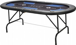 שולחן פוקר אליפטי מתקפל 213 ס"מ דגם טקסס - צבע כחול שולחן פוקר אליפטי מתקפל 213 ס"מ דגם טקסס - צבע כחול