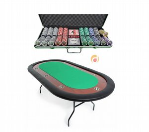 שולחן פוקר Elite Poker ירוק וערכת פוקר 500 צ'יפים חימר במבצע שולחן פוקר Elite Poker ירוק וערכת פוקר 500 צ'יפים חימר במבצע