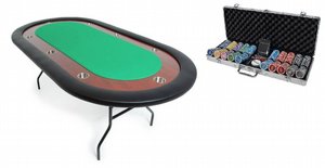 שולחן פוקר Elite Poker ירוק וערכת פוקר 500 צ'יפים חימר במבצע שולחן פוקר Elite Poker ירוק וערכת פוקר 500 צ'יפים חימר במבצע