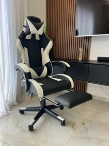 כיסא גיימינג (שחור לבן ) כיסא גיימינג (שחור לבן )
