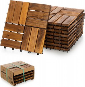 מארז 9 יחידות אריחי דק 30*30 ס"מ 12 משולבים עץ Acacia חום בהיר מארז 9 יחידות אריחי דק 30*30 ס"מ 12 משולבים עץ Acacia חום בהיר