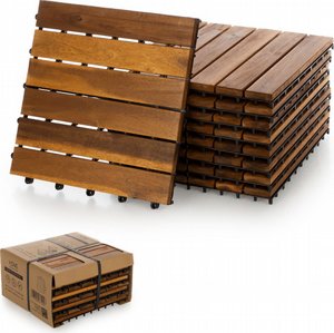 מארז 9 יחידות אריחי דק 30*30 ס"מ 6 ישרים עץ Acacia חום בהיר מארז 9 יחידות אריחי דק 30*30 ס"מ 6 ישרים עץ Acacia חום בהיר