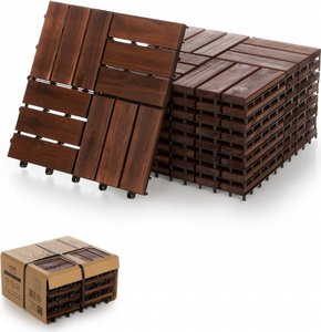 מארז 9 יחידות אריחי דק 30*30 ס"מ 12 משולבים עץ Acacia חום כהה מארז 9 יחידות אריחי דק 30*30 ס"מ 12 משולבים עץ Acacia חום כהה