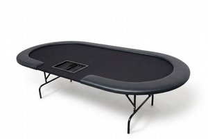 שולחן פוקר אליפטי מתקפל 240 ס"מ + עמדת דילר דגם poker club - צבע שחור שולחן פוקר אליפטי מתקפל 240 ס"מ + עמדת דילר דגם poker club - צבע שחור