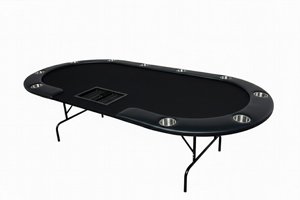 שולחן פוקר אליפטי מתקפל 240 ס"מ + עמדת דילר דגם poker club - צבע שחור שולחן פוקר אליפטי מתקפל 240 ס"מ + עמדת דילר דגם poker club - צבע שחור