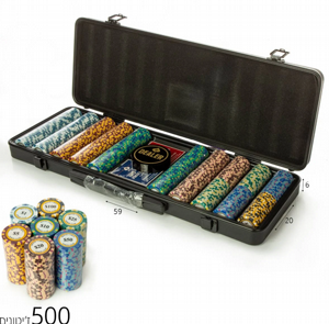 מזוודת פוקר מקצועית 500 ז'יטונים חימר -MONTE CARLO CLUB LOW - ערך 100$ - 1$ מונטה קרלו מזוודת פוקר מקצועית 500 ז'יטונים חימר -MONTE CARLO CLUB LOW - ערך 100$ - 1$ מונטה קרלו