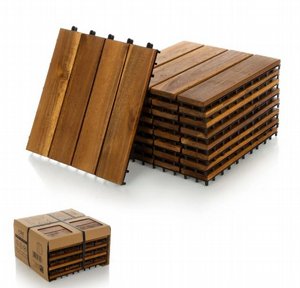 מארז 9 יחידות אריחי דק 30*30 ס"מ 4 ישרים עץ Acacia חום בהיר מארז 9 יחידות אריחי דק 30*30 ס"מ 4 ישרים עץ Acacia חום בהיר